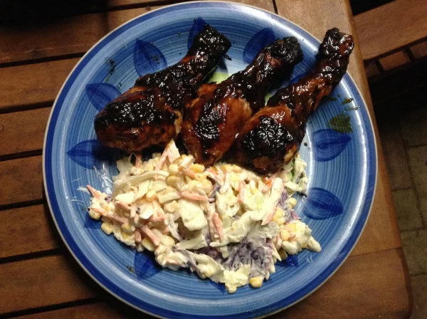 BBQ Bourbon Whiskey Marinated Chicken Legs image