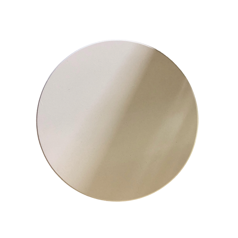 A simple, round, beige ceramic plate is shown from above against a white background—ideal for serving slices of crispy pizza crust baked on the Ozpig Oven Smoker 9" Pizza Stone by Ozpig.