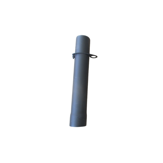 A black cylindrical case with a strap attached near the top, standing vertically against a white background. Designed for safely storing your Ozpig Big Pig Chimney With Damper, the case tapers slightly at the bottom end.