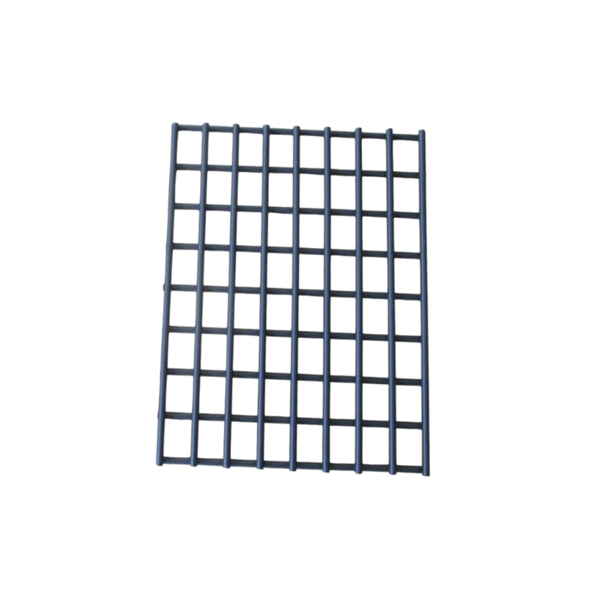 The Ozpig Big Pig Fire Grate by Ozpig is a rectangular black metal grid featuring evenly spaced horizontal and vertical bars that form square openings, shown against a white background—perfect as a replacement fire grate for the Ozpig Big Pig.