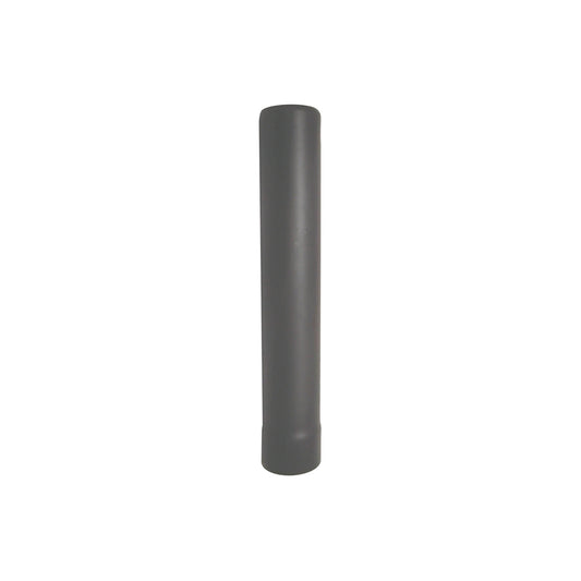 An Ozpig Big Pig Straight Chimney Section from Ozpig, with its plain cylindrical shape and black finish, stands upright against a white background.
