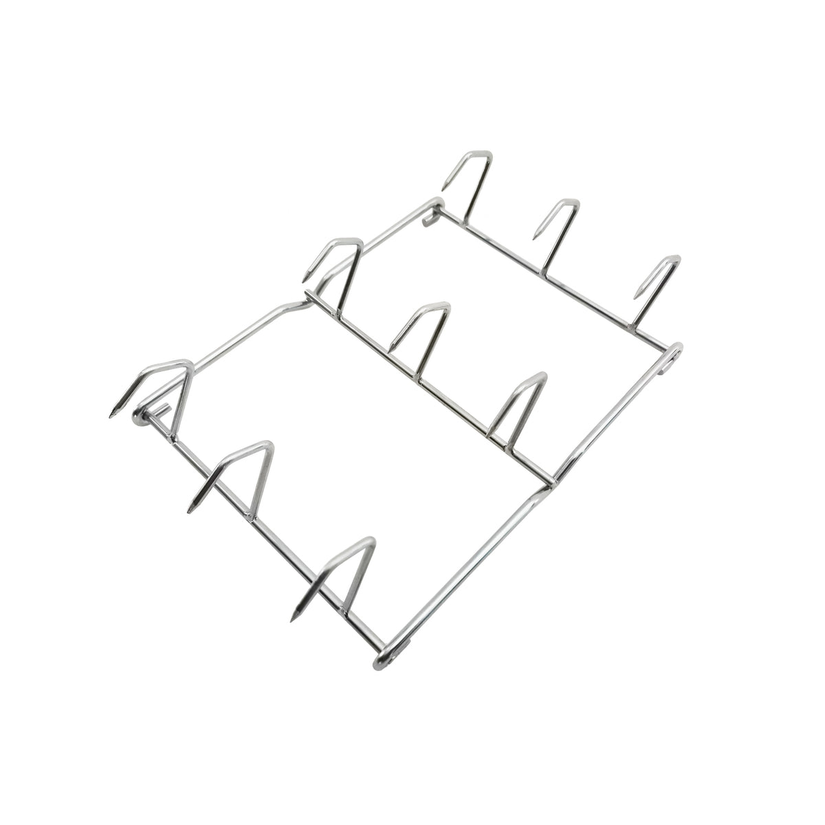 The Ozpig Oven Smoker Hanging Rack by Ozpig features angled supports designed to hold multiple racks of ribs upright for grilling or smoking, making it ideal for maximizing space in your Ozpig Oven Smoker while preparing mouthwatering smoked meats.