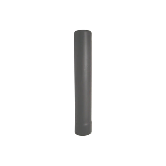 An Ozpig Straight Chimney Section from Ozpig, featuring a single cylindrical design in dark gray, stands vertically against a plain white background.